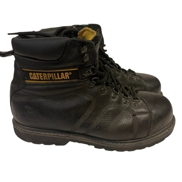 Men’s Caterpillar CAT Black Steel Toe Work Boots - Picture 2 of 9